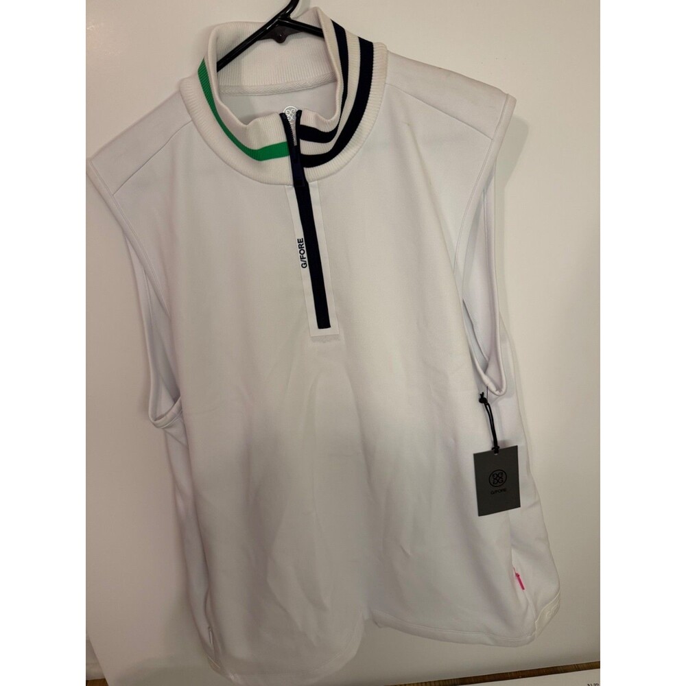 G/Fore Double Knit Pique Men’s XL White Golf Fashion 1/4 Zip Vest New NWT